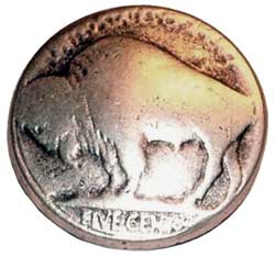Buffalo Nickel Medallion, 3/4-inch