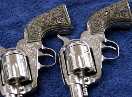 Ruger Blackhawks with scroll grips