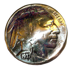 1937 Indian Head Nickel in 1911 Grips